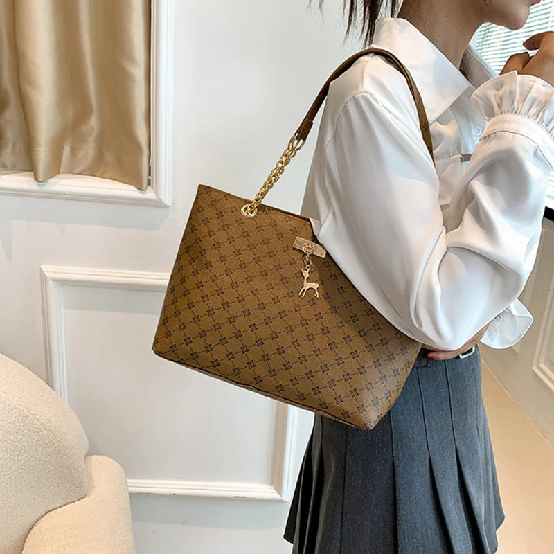Women's soft leather tote bag
