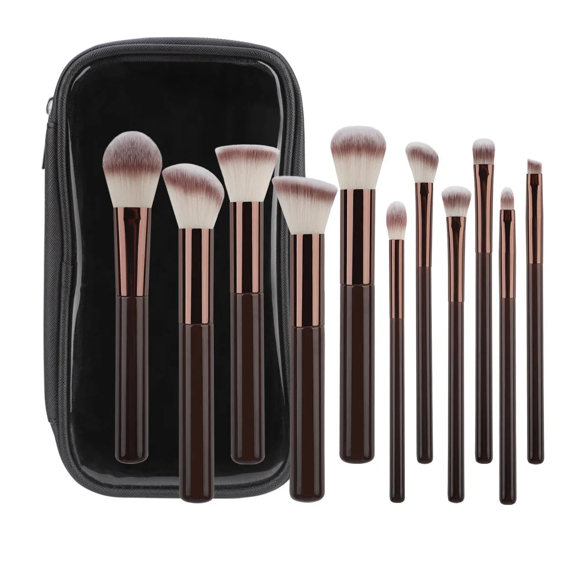 11pcs Solid Wood Handle Makeup Brush Set