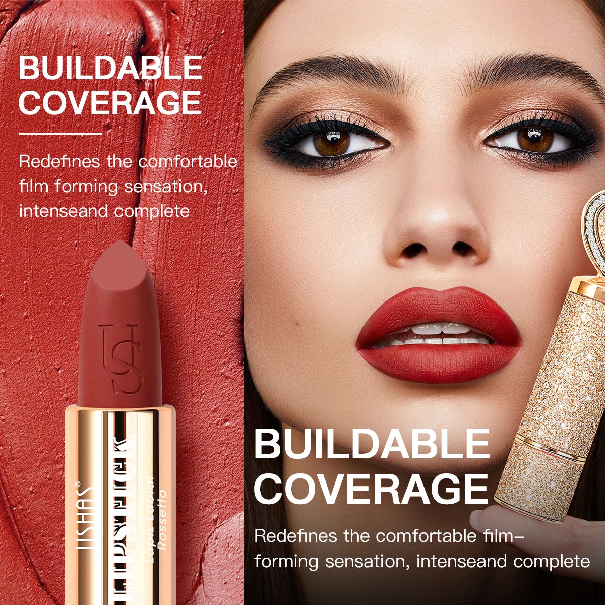 USHAS Matte Lipstick Long-lasting Waterproof Moisturizing