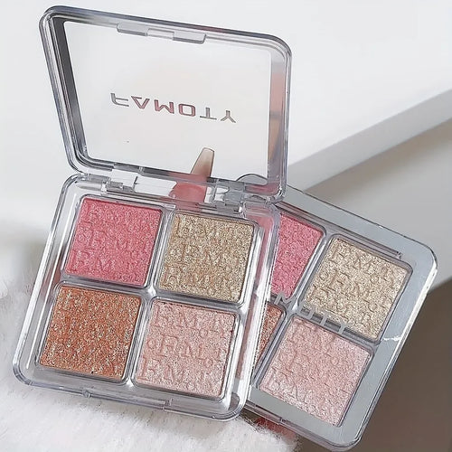 4 Color Face Highlighter Palette Glitter Shimmer Waterproof
