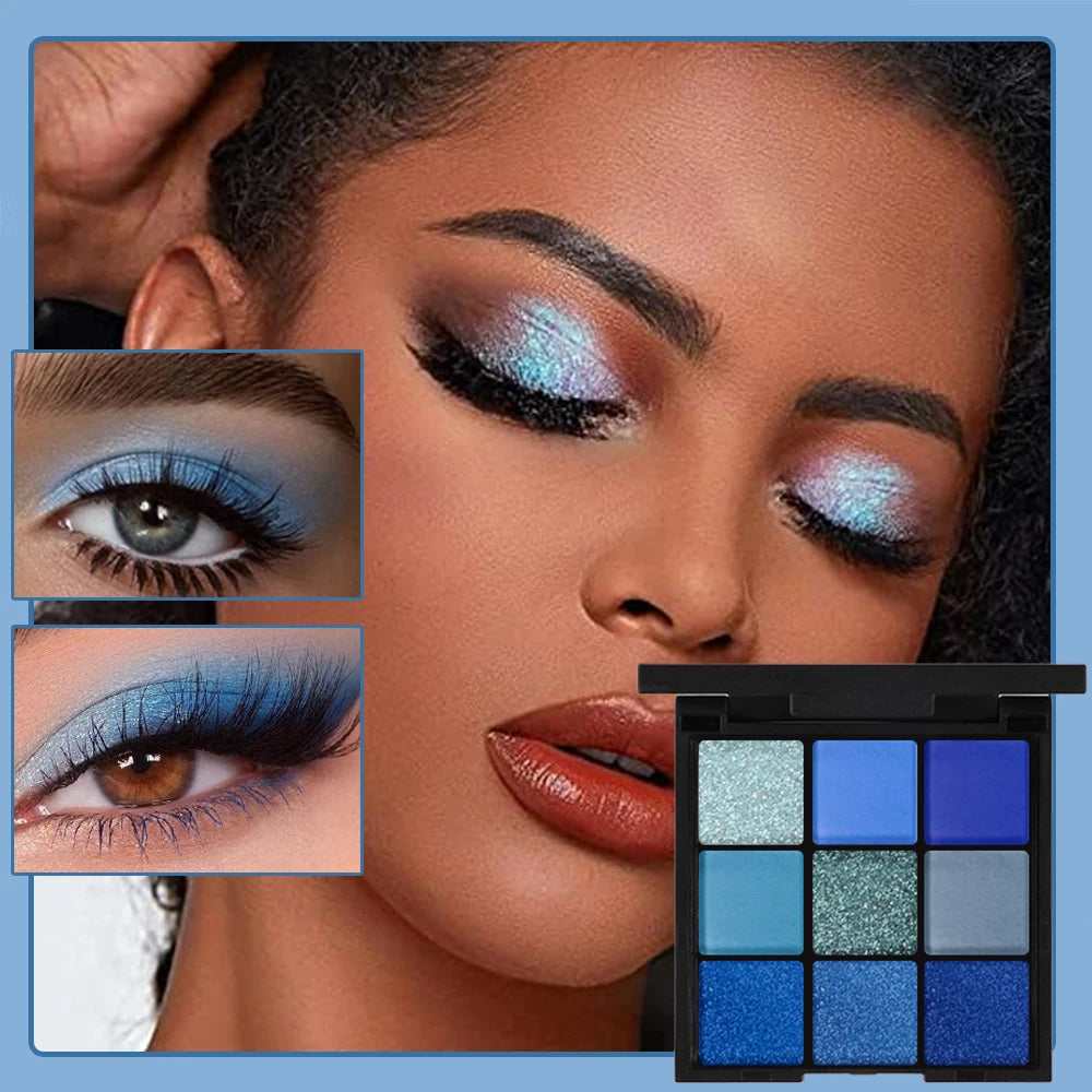 9-Grid Red Purple Eyeshadow Palette Long Lasting