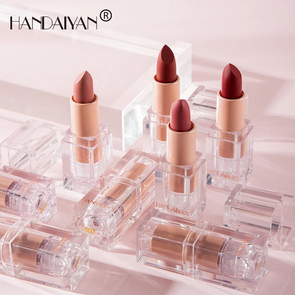 HANDAIYAN Matte Nude Lipstick – Velvet, Long-Lasting & Waterproof