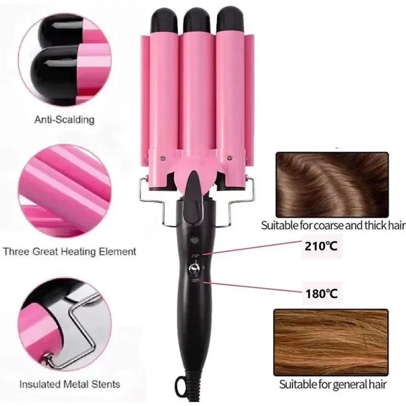 Professional triple curling iron