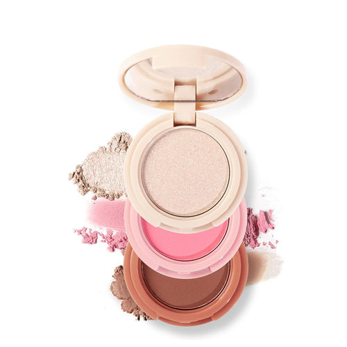 Blush and Highlighter Palette,3 in 1 Contour Palette,Cruelty-Free Matte Bronzer Powder,Women'S Brightening Pearlescent Highlighter,Eyeshadow Powder Makeup Set (03#)