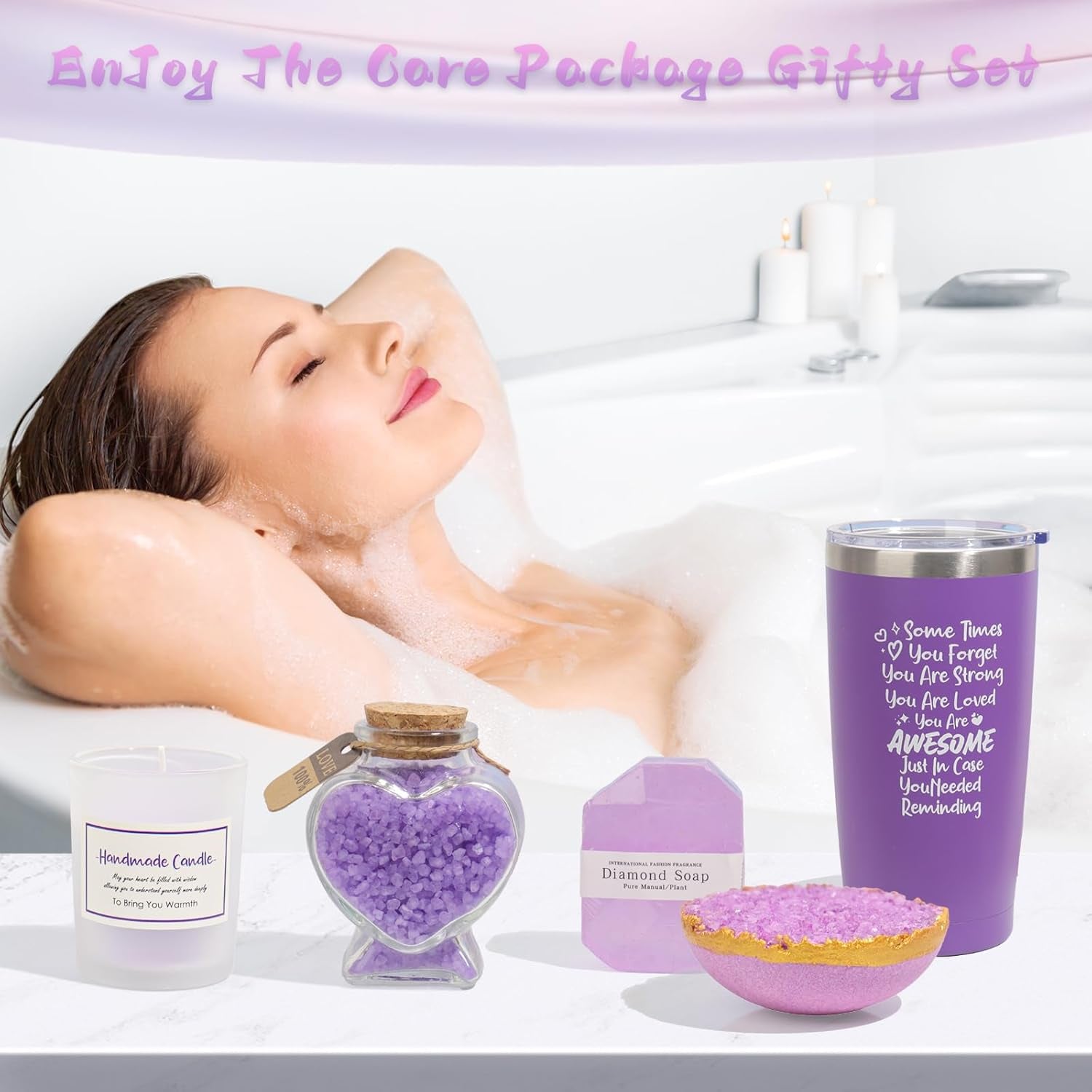 Lavender Spa Gift Basket Set for Women - Perfect Birthday Gifts for Mothers, Sisters, Daughters, and Friends