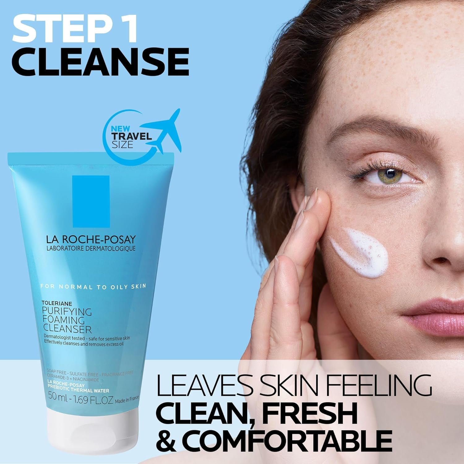 La Roche-Posay Toleriane Double Repair Face Moisturizer - Daily Hydrating Cream with Ceramide and Niacinamide for All Skin Types, Provides Immediate Comfort and Long-Lasting Hydration, Fragrance-Free
