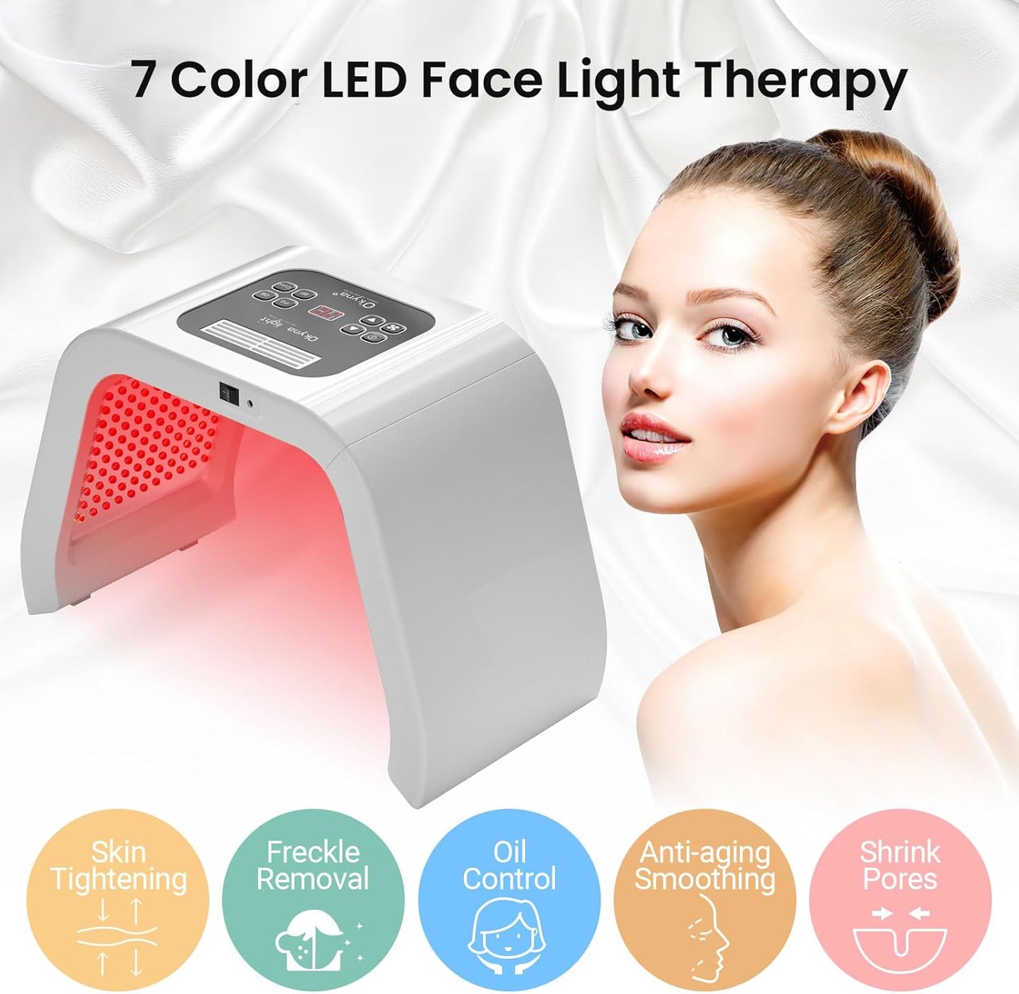 LED Light Therapy 7 in 1 Red Light Therapy Device for Face Skin Professional Photon SPA Beauty Salon Beauty Equipment
