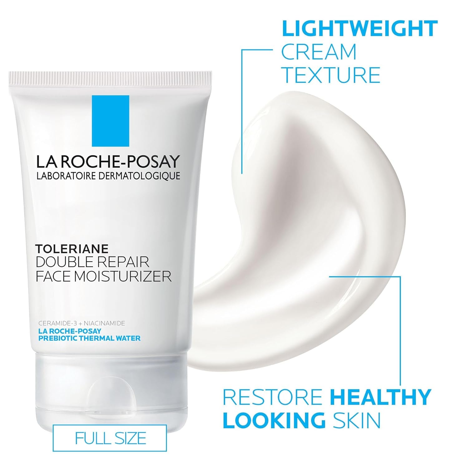 La Roche-Posay Toleriane Double Repair Face Moisturizer - Daily Hydrating Cream with Ceramide and Niacinamide for All Skin Types, Provides Immediate Comfort and Long-Lasting Hydration, Fragrance-Free