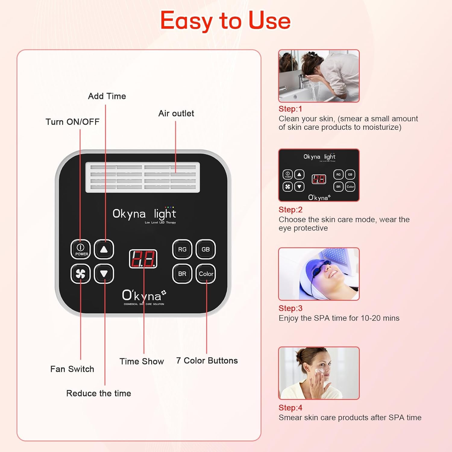 LED Light Therapy 7 in 1 Red Light Therapy Device for Face Skin Professional Photon SPA Beauty Salon Beauty Equipment