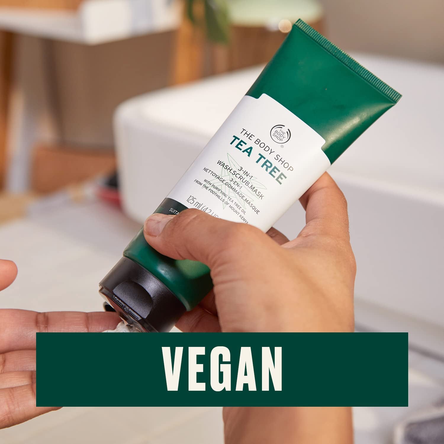 Tea Tree 3-in-1 Cleanser, Exfoliator, and Mask – Purifying Vegan Skincare for Oily and Blemished Skin – 4.2 Oz