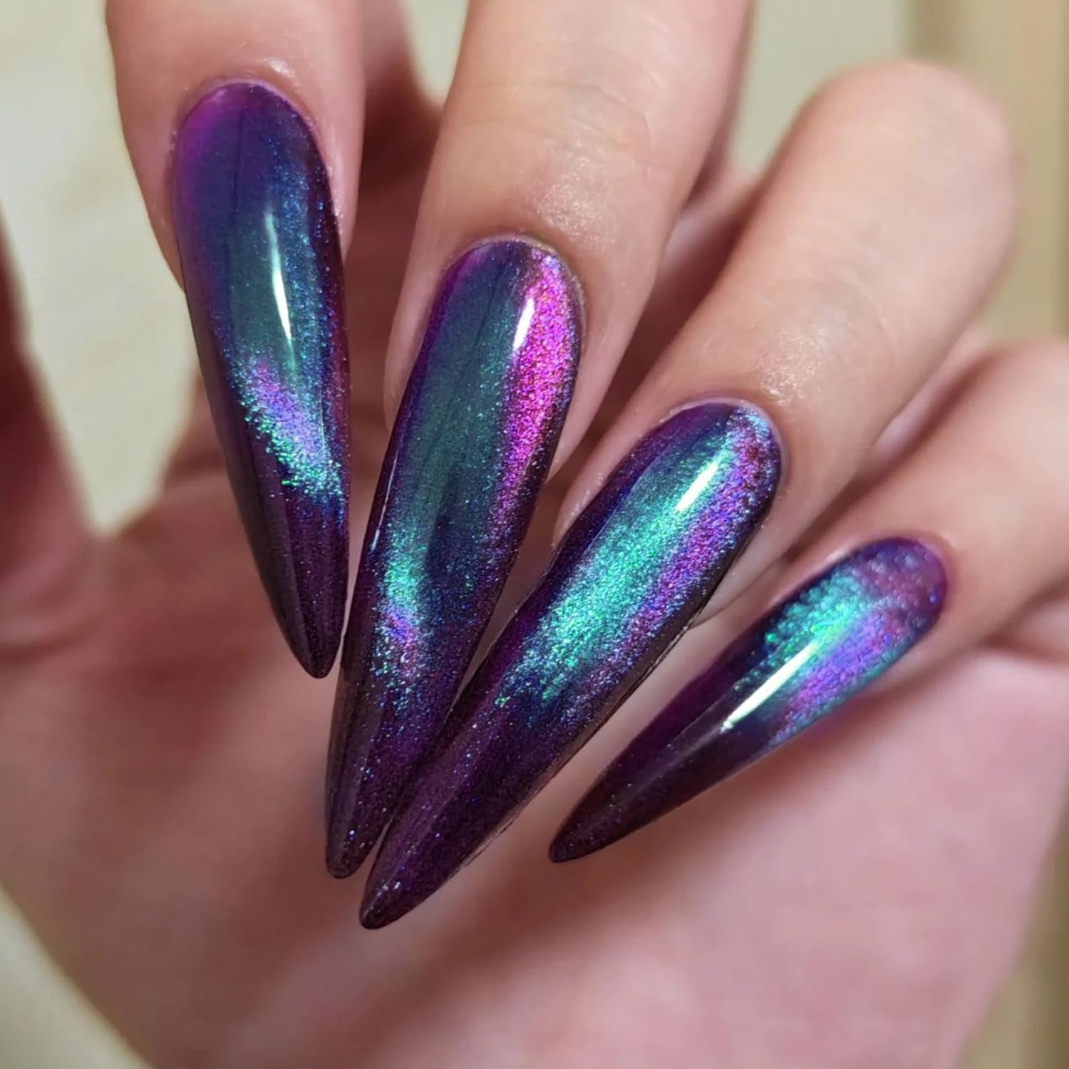 Cat Eye Nail Polish,Magnetic Effects with Chameleon Natural Air Drying Nail Art Salon Manicure Home(A02, 10ML)
