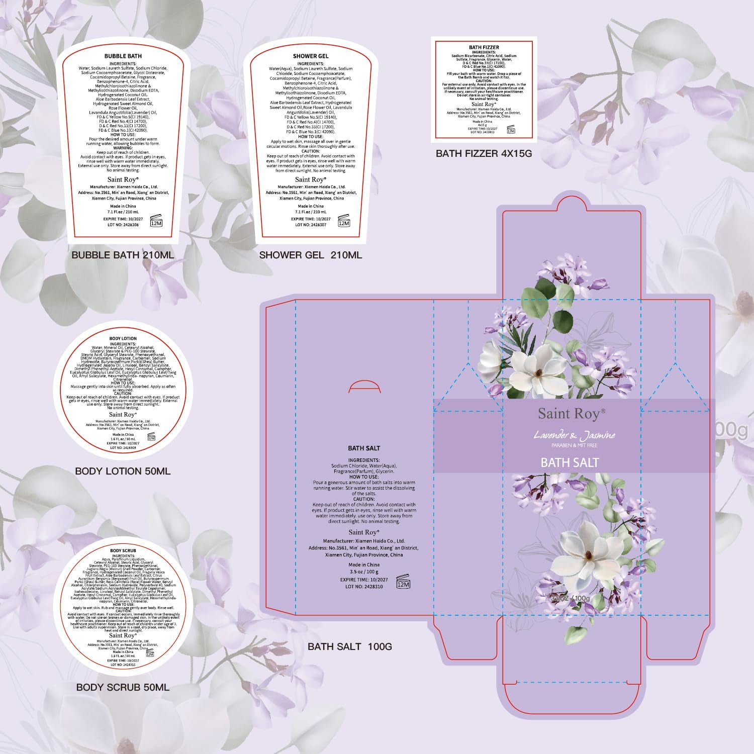 Luxury Lavender Jasmine Spa Gift Set for Mother's Day - 13-Piece Pampering Kit for Women, Ideal Get Well and Birthday Gifts