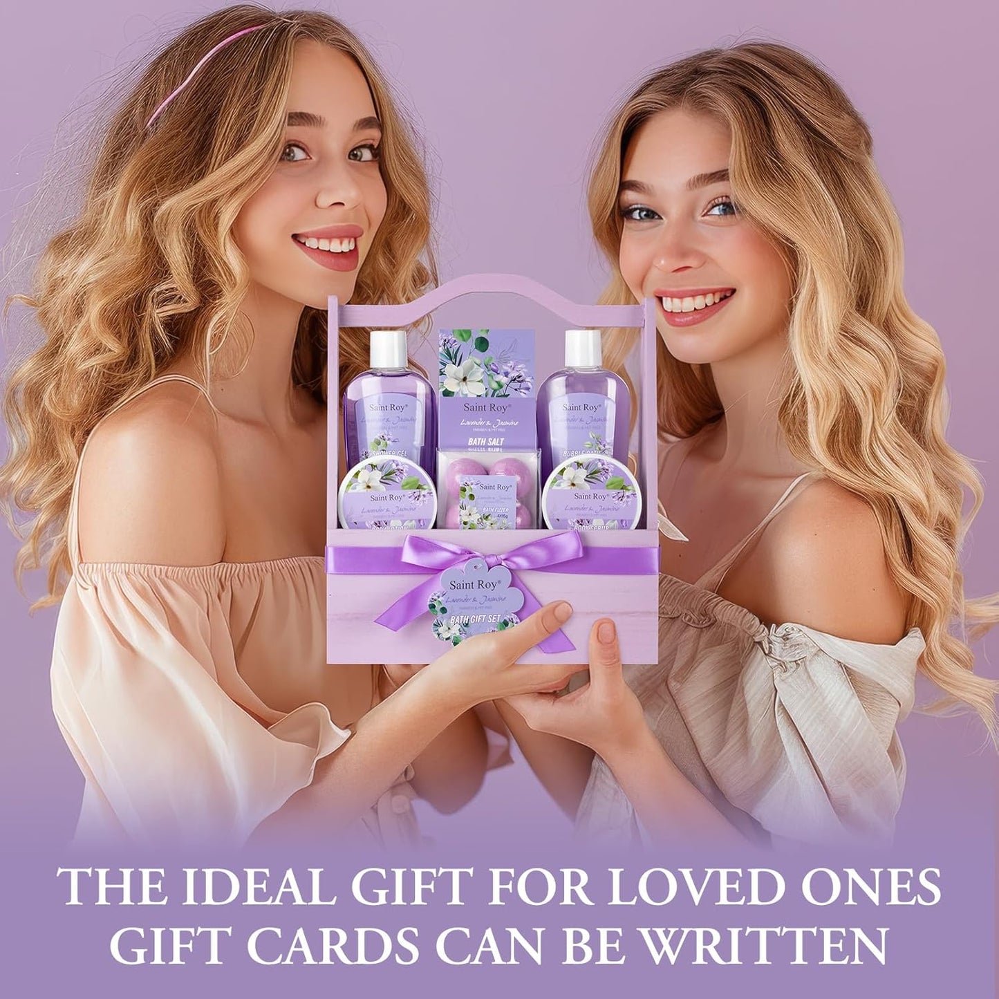 Luxury Lavender Jasmine Spa Gift Set for Mother's Day - 13-Piece Pampering Kit for Women, Ideal Get Well and Birthday Gifts
