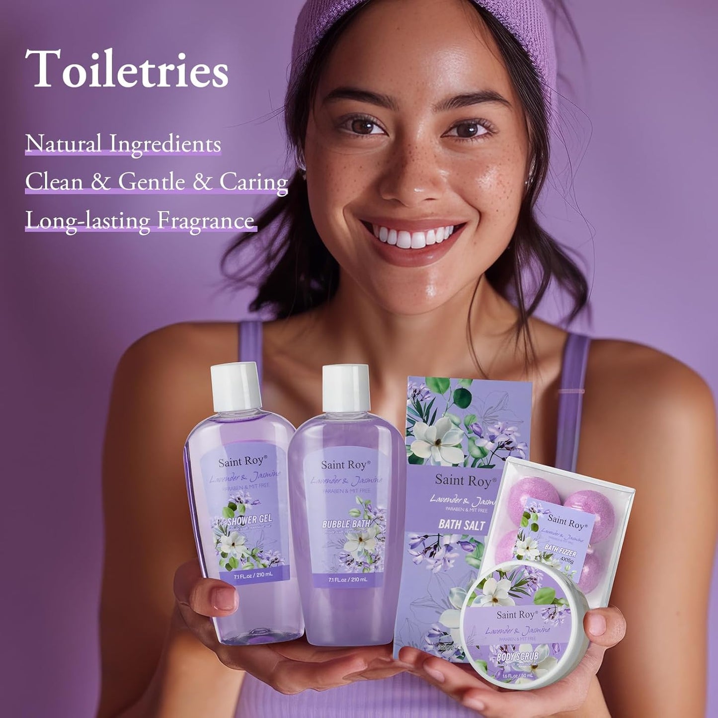 Luxury Lavender Jasmine Spa Gift Set for Mother's Day - 13-Piece Pampering Kit for Women, Ideal Get Well and Birthday Gifts