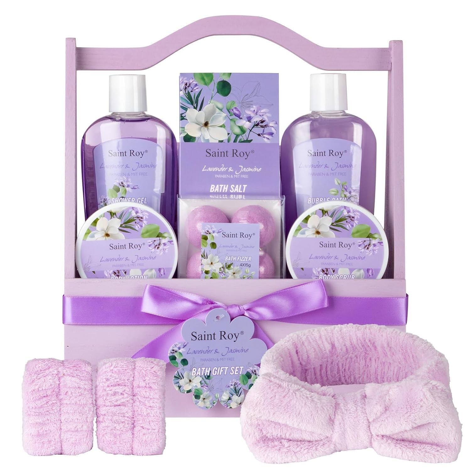 Luxury Lavender Jasmine Spa Gift Set for Mother's Day - 13-Piece Pampering Kit for Women, Ideal Get Well and Birthday Gifts