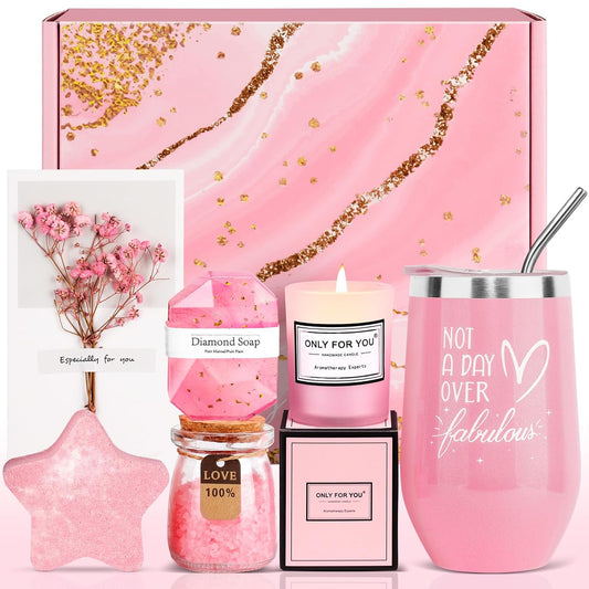 Rose Spa Gift Basket Set - Thoughtful Gifts for Women: Ideal for Birthdays, Christmas, Valentine's Day, Mother's Day - Perfect for Moms, Girlfriends, Best Friends, Sisters, Wives, Teachers, and Nurses