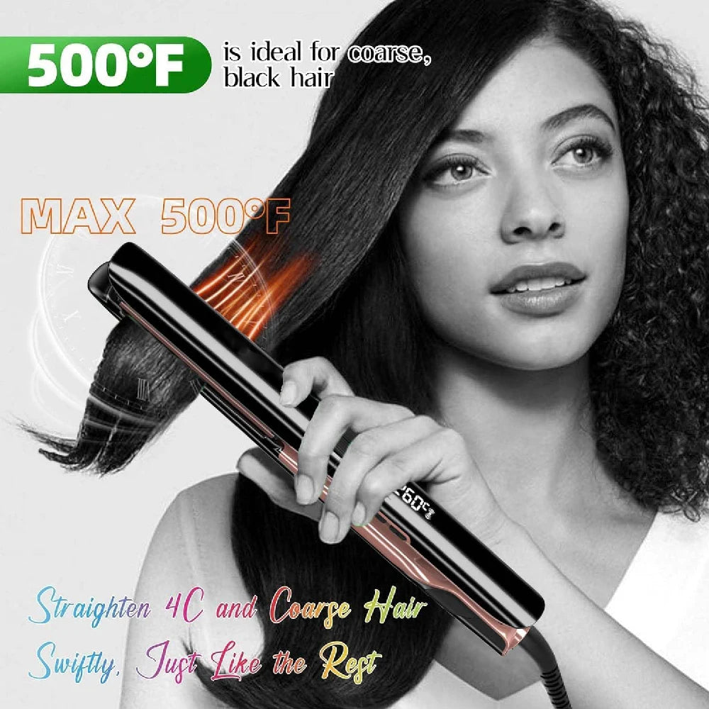 Professional Hair Straightener – 500F High Keratin Flat Iron