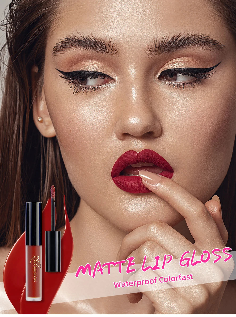 NICEFACE Hot Color Lip Gloss – Waterproof Matte & Long-Lasting