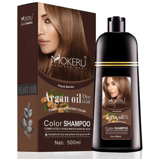 Mokeru Natural Brown Hair Color Shampoo – Long-Lasting Permanent Dye