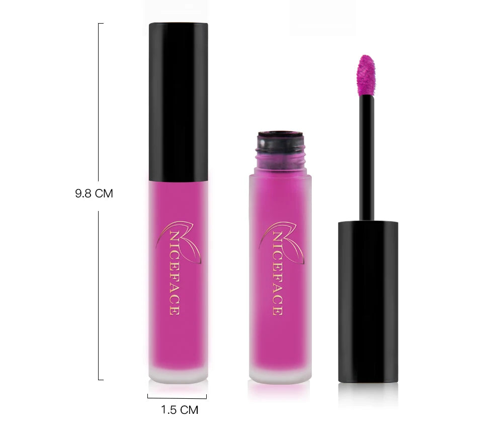 NICEFACE Hot Color Lip Gloss – Waterproof Matte & Long-Lasting
