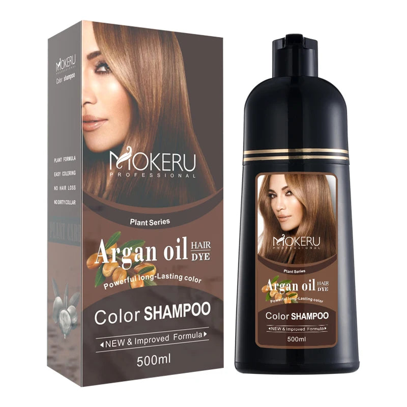 Mokeru Natural Brown Hair Color Shampoo – Long-Lasting Permanent Dye