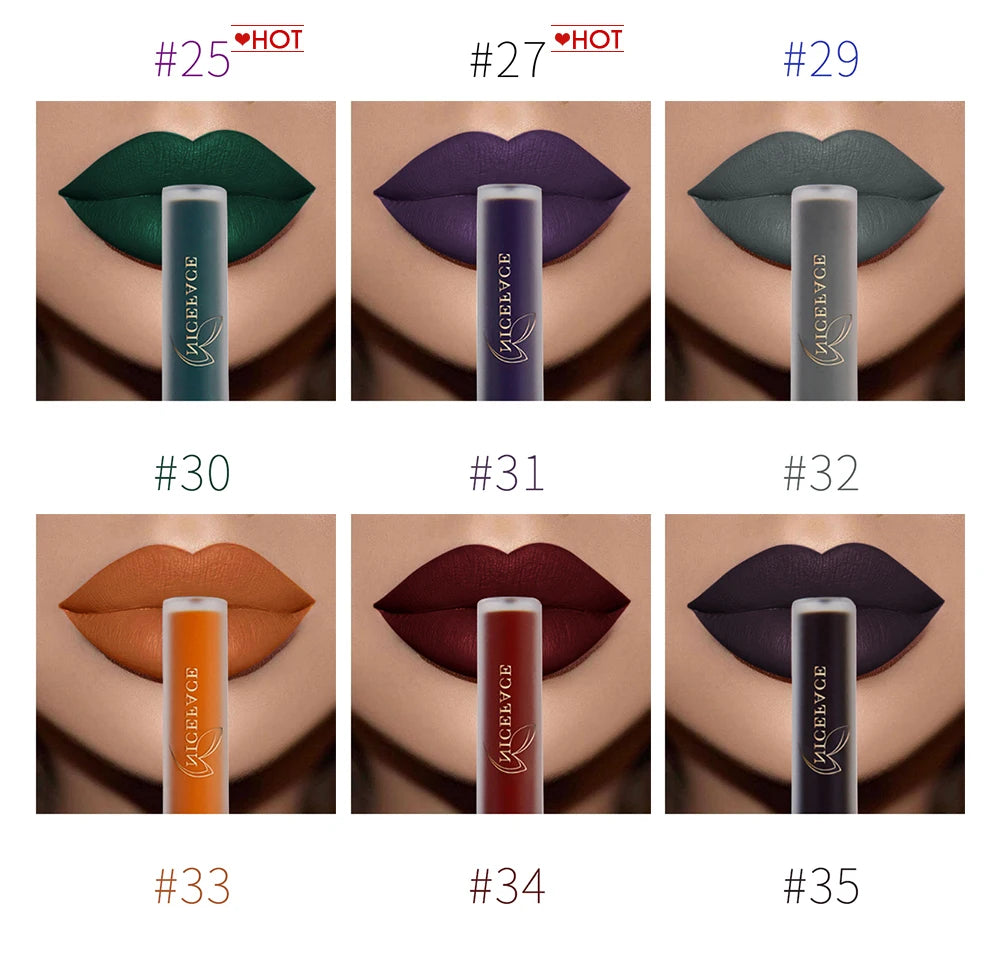 NICEFACE Hot Color Lip Gloss – Waterproof Matte & Long-Lasting