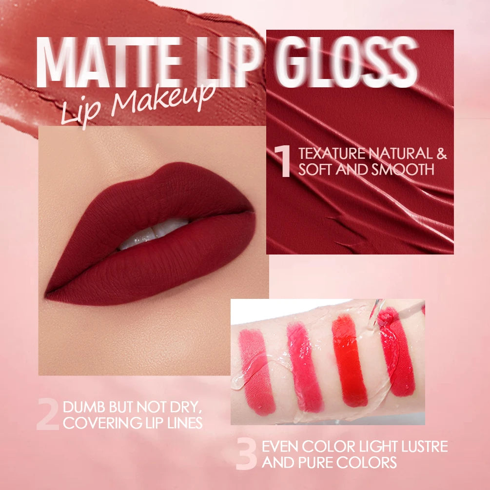 Hot Velvet Matte Nude Lip Gloss – Long-Lasting & Waterproof