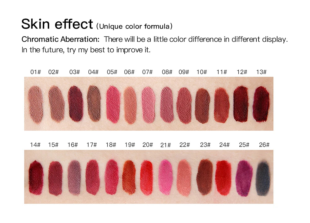 NICEFACE Hot Color Lip Gloss – Waterproof Matte & Long-Lasting