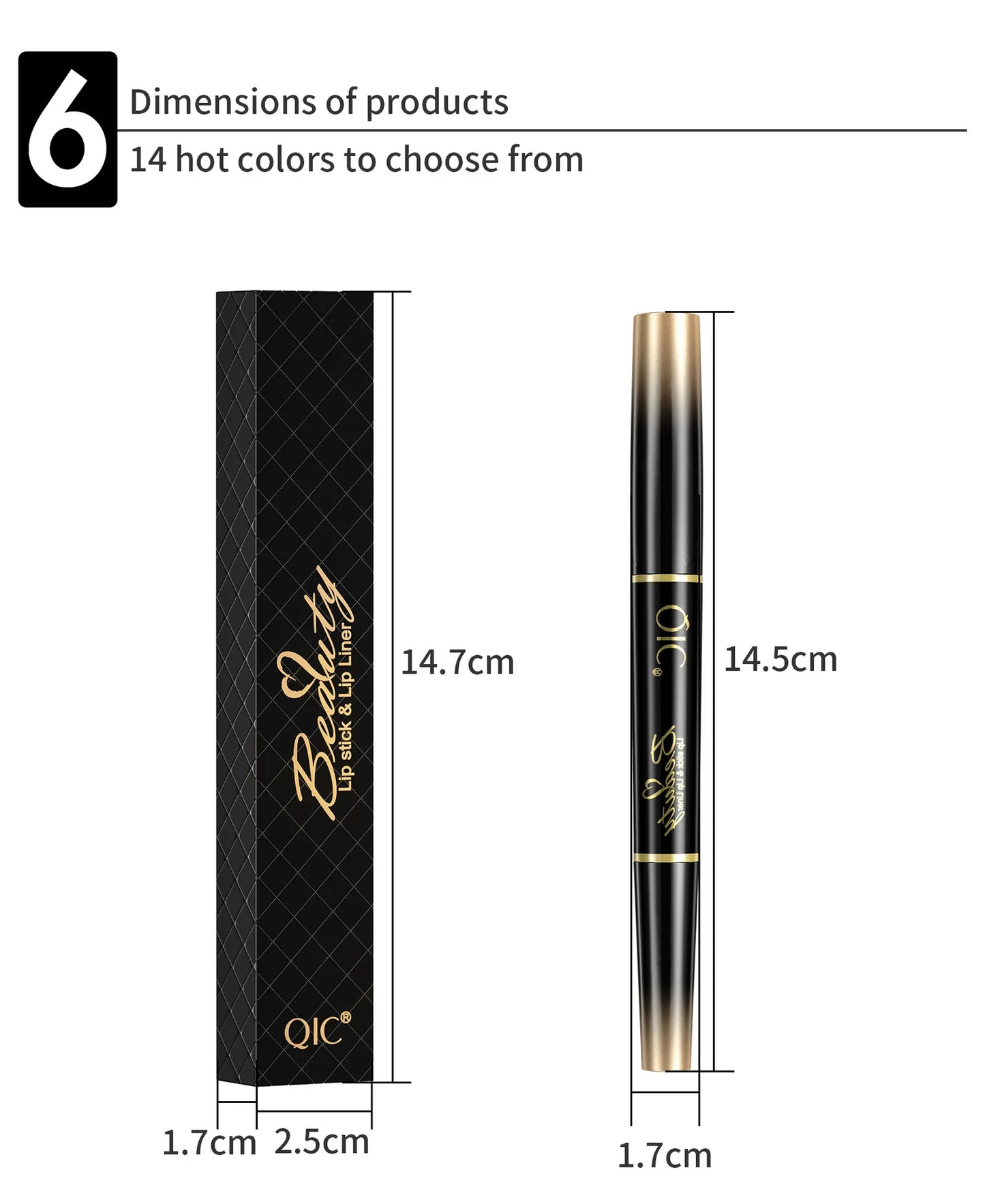 2-in-1 Waterproof Lip Liner & Nude Matte Lipstick – Double-Ended