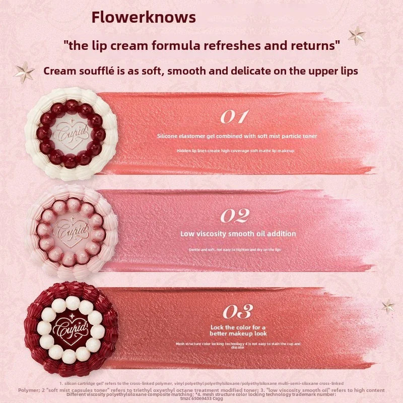 Flowerknows Strawberry Cupid Lipstick – Matte Velvet Lip Gloss