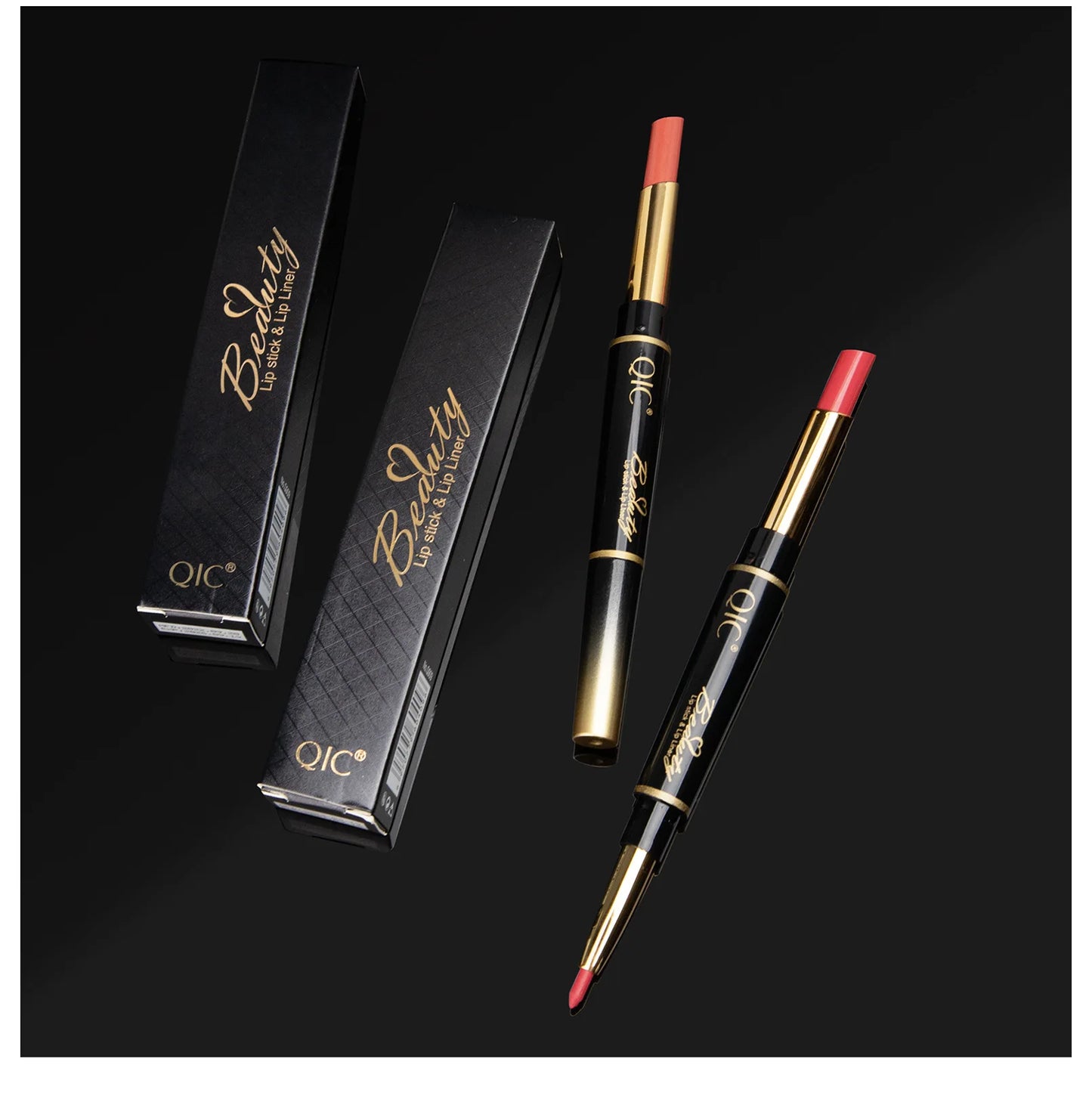 2-in-1 Waterproof Lip Liner & Nude Matte Lipstick – Double-Ended