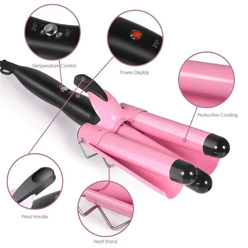 Professional triple curling iron