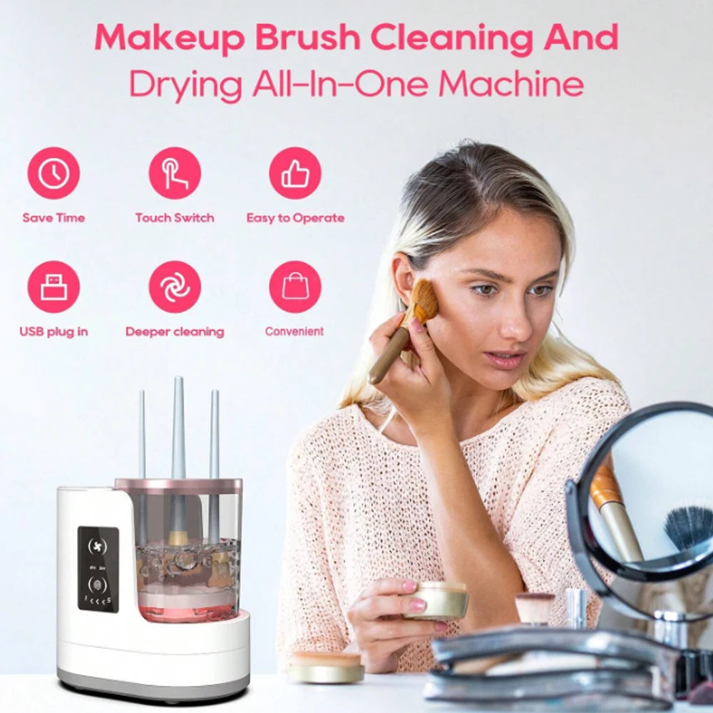 Electric Makeup Brush Cleaner – Automatic Wash & Dry