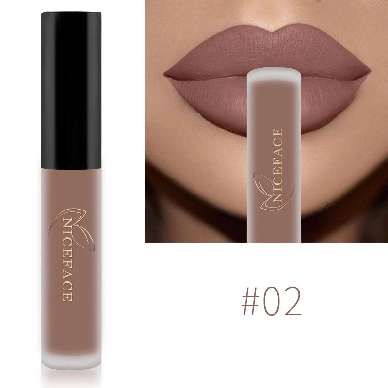 NICEFACE Hot Color Lip Gloss – Waterproof Matte & Long-Lasting