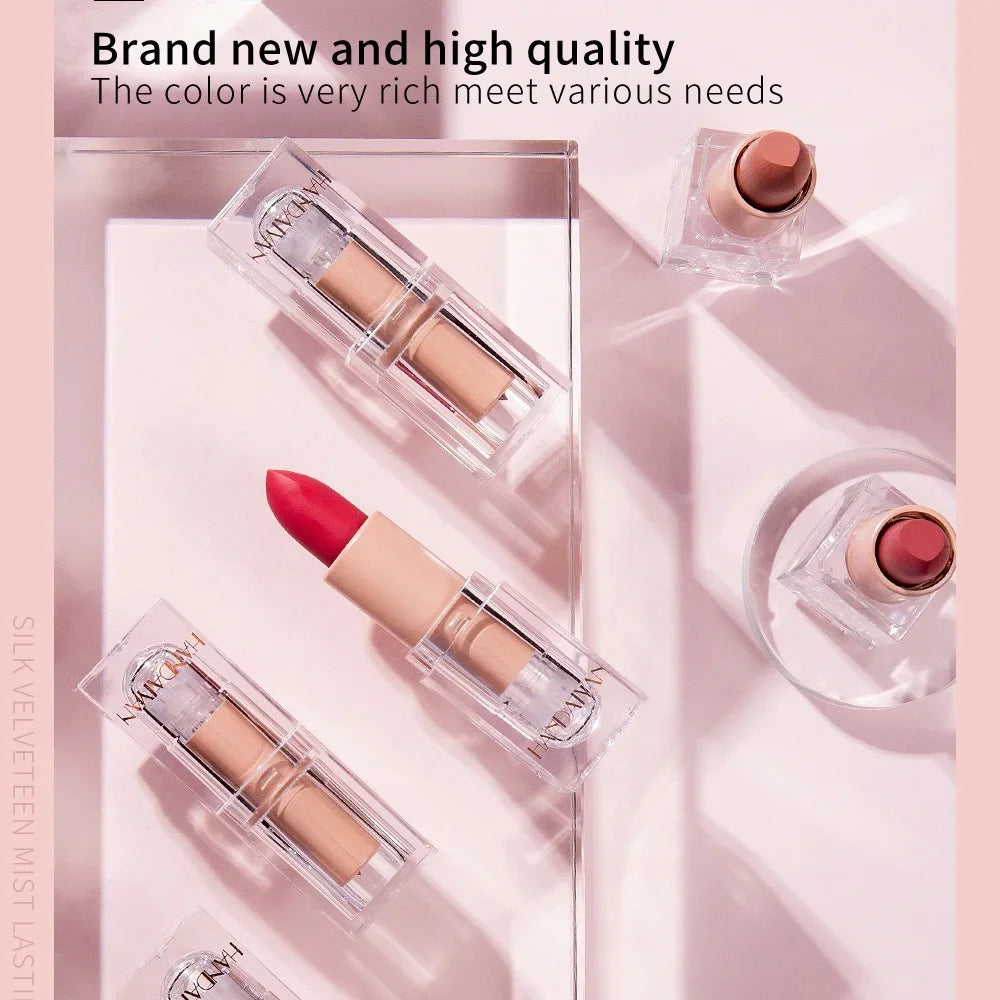 HANDAIYAN Matte Nude Lipstick – Velvet, Long-Lasting & Waterproof