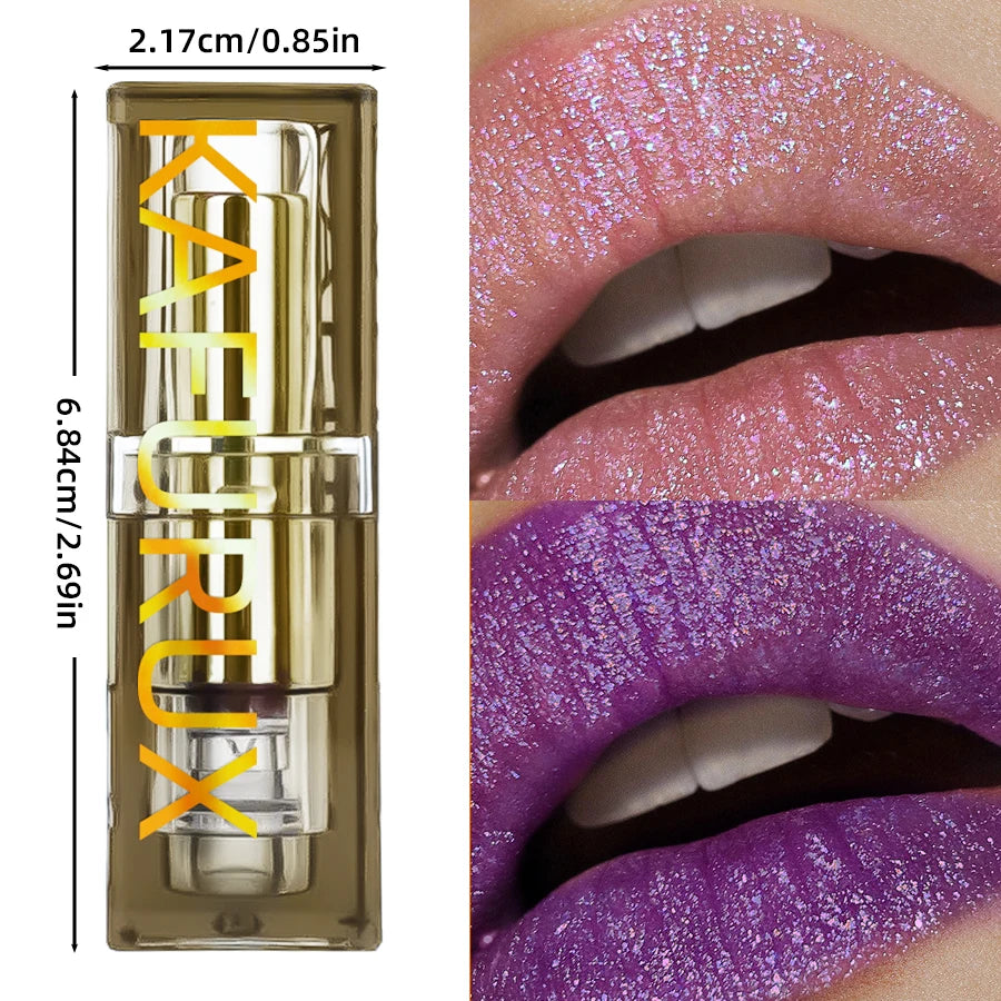Purple Glitter Two-Tone Lipstick – Moisturizing & Long-Lasting