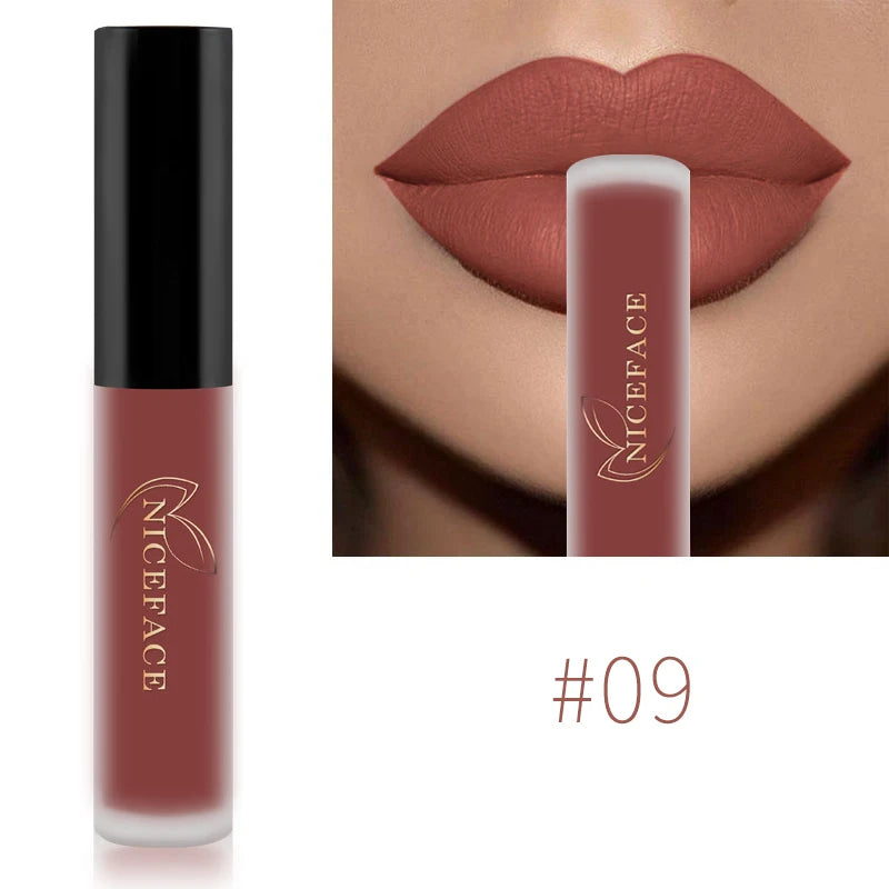 NICEFACE Hot Color Lip Gloss – Waterproof Matte & Long-Lasting