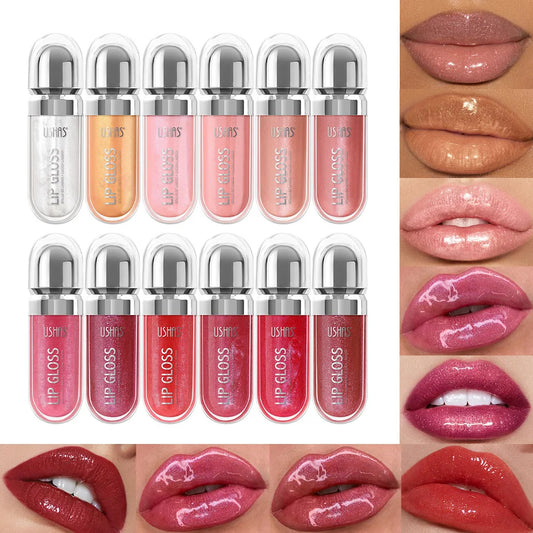 USHAS 12 Colors Pearlescent Liquid Lipstick