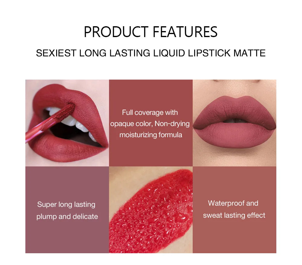 HANDAIYAN 6-Piece Lipstick Set – Waterproof & Long-Lasting Matte