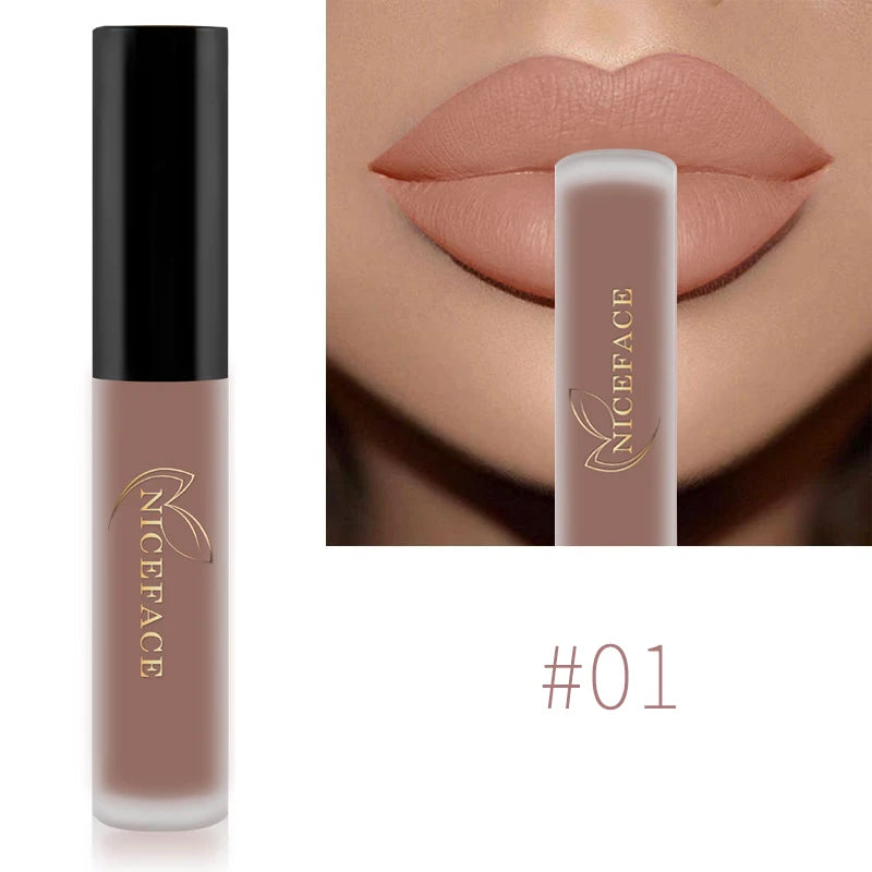 NICEFACE Hot Color Lip Gloss – Waterproof Matte & Long-Lasting