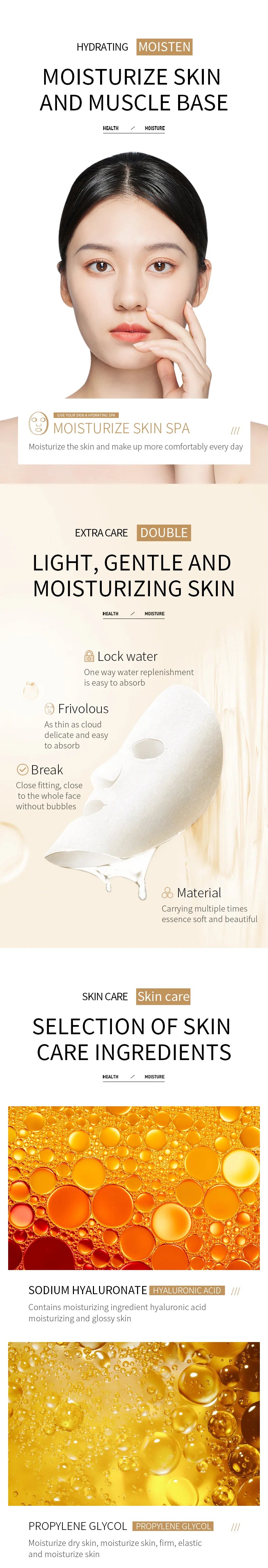BIOAQUA Centella Collagen and Vitamin C Facial Masks with 20 units