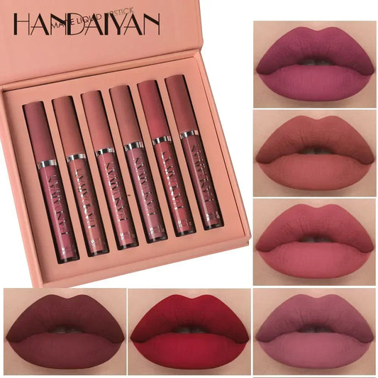 HANDAIYAN 6-Piece Lipstick Set – Waterproof & Long-Lasting Matte