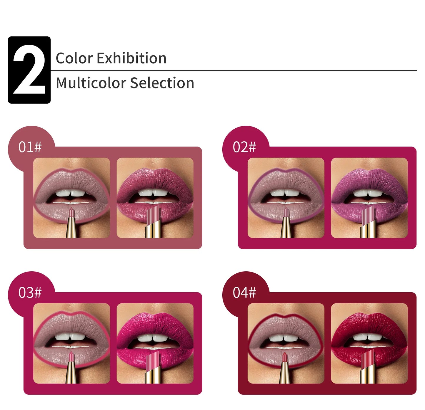 2-in-1 Waterproof Lip Liner & Nude Matte Lipstick – Double-Ended