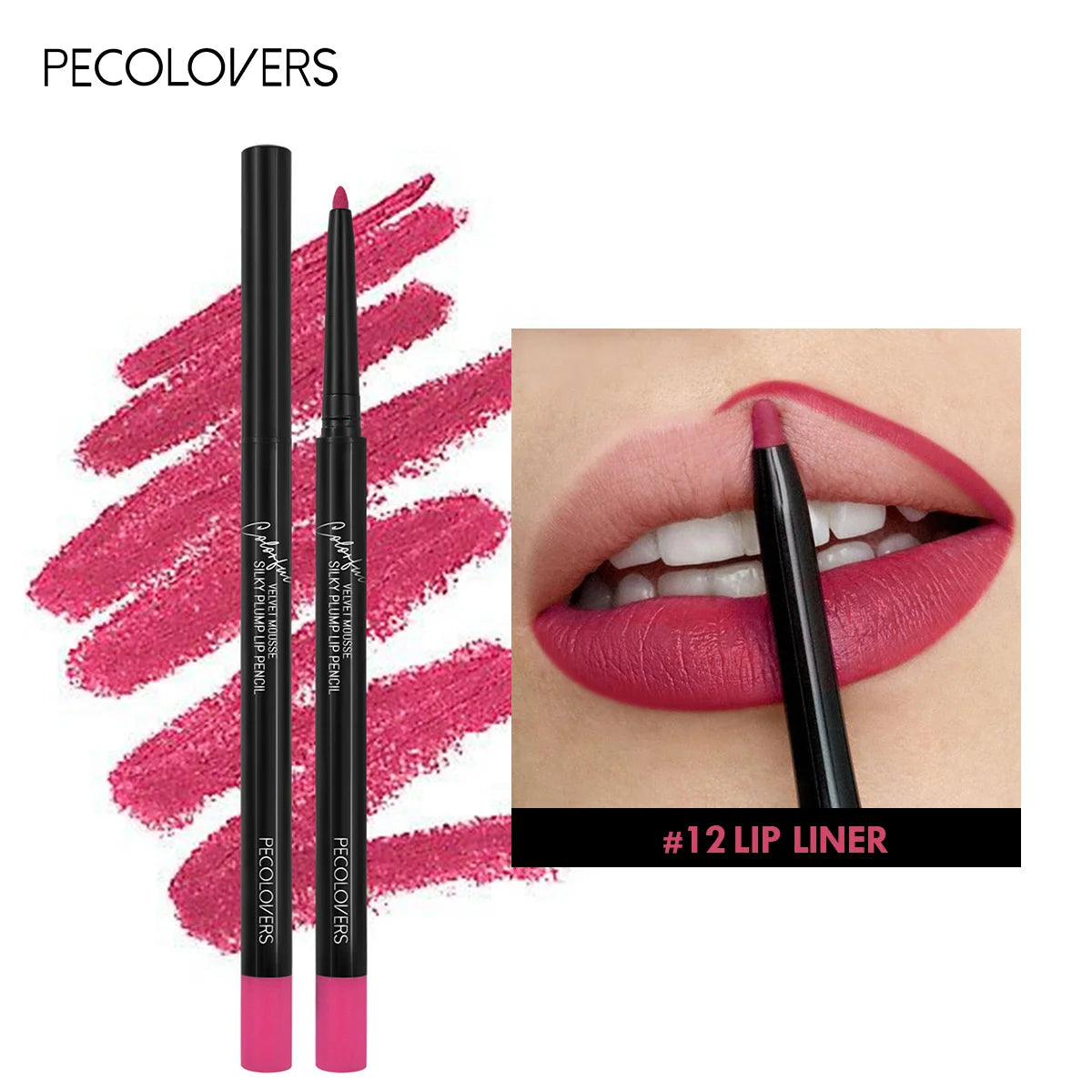 Waterproof Matte Lipliner Pencil 12 Colors Long Lasting