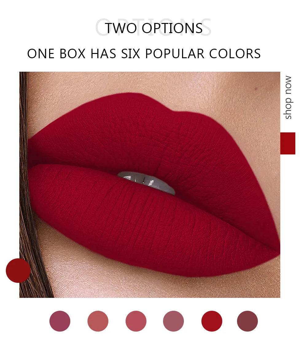 HANDAIYAN 6-Piece Lipstick Set – Waterproof & Long-Lasting Matte