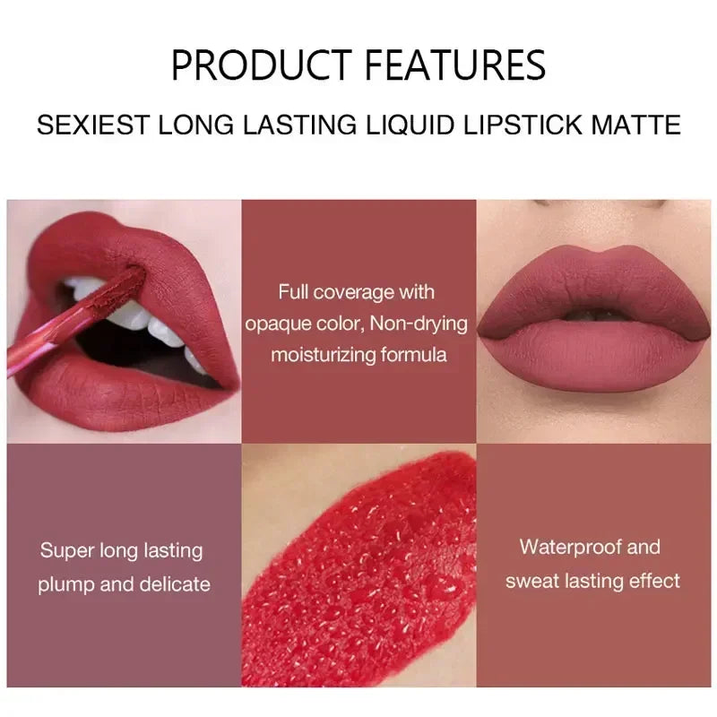 HANDAIYAN 6-Piece Lipstick Set – Waterproof & Long-Lasting Matte