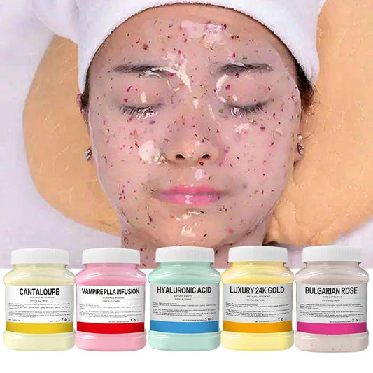 350g 24K Gold Hydrating Soft Mask Powder – Rose Petal Crystal Jelly