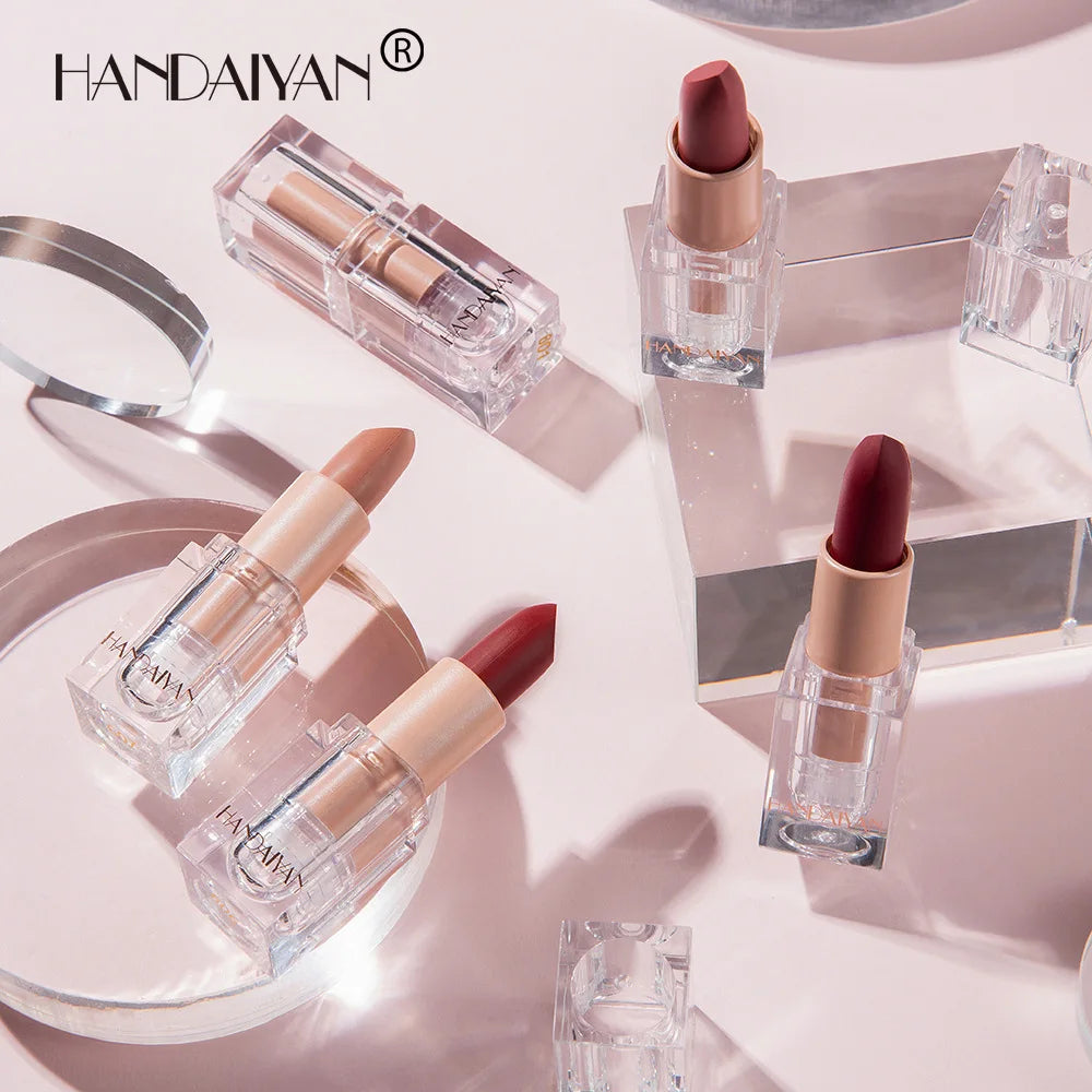 HANDAIYAN Matte Nude Lipstick – Velvet, Long-Lasting & Waterproof