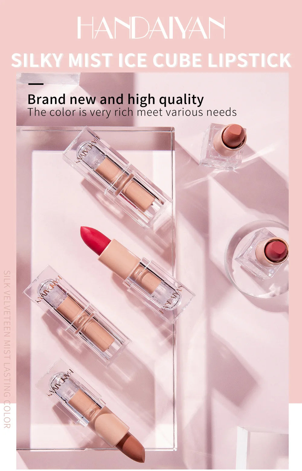 HANDAIYAN Matte Nude Lipstick – Velvet, Long-Lasting & Waterproof