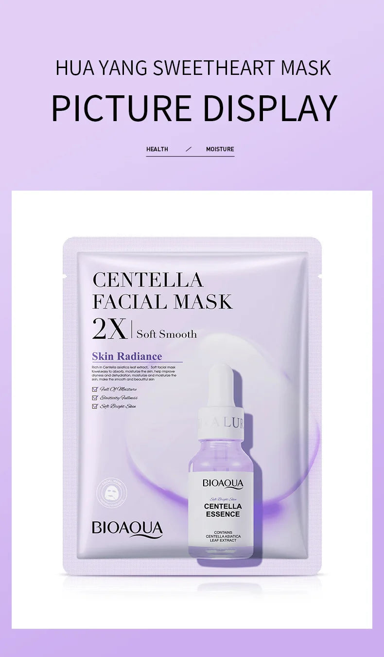 BIOAQUA Centella Collagen and Vitamin C Facial Masks with 20 units